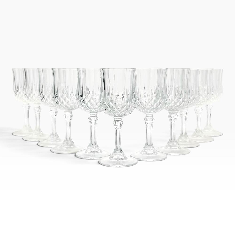 Cristal d’Arques “Longchamp” 11 Crystal Cordial Liqueur Wine Glasses 4 5/8” 2oz